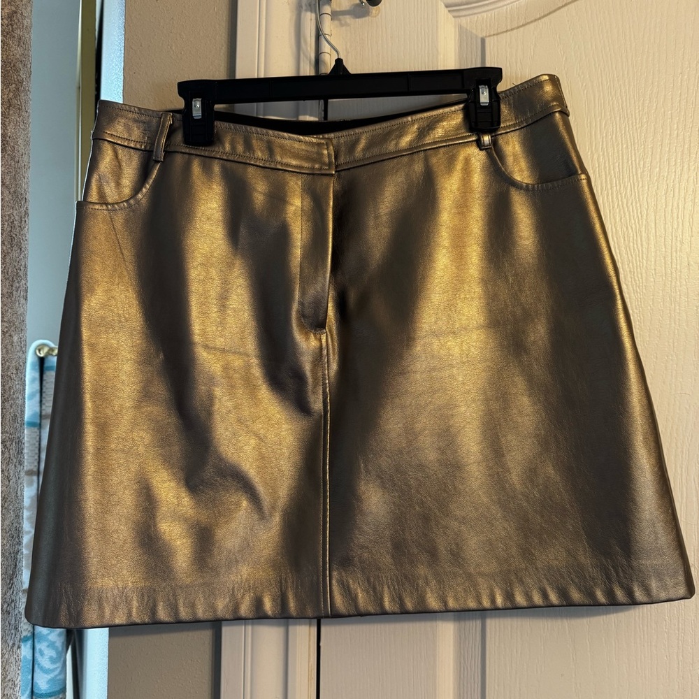 BCBGeneration Shimmering Gold Mini Skirt